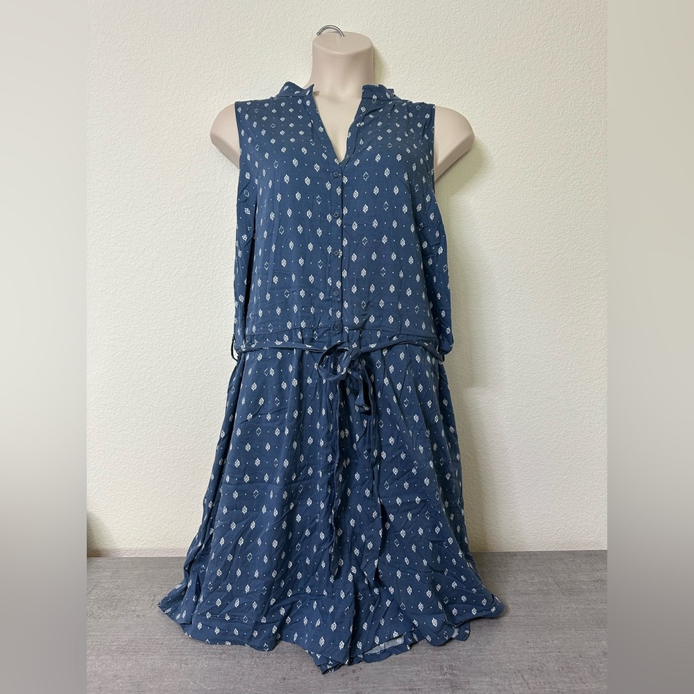 Women’s Plus Torrid Blue Chalis Sleeveless Romper 4X